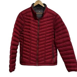 Lands’ End Men's Deep Red Lightweight, Quilted Puffer Jacket Coat, Size L42-44